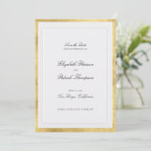 Formal Modern Classic Elevated Gold Pearl Wedding Save The Date (Staand voorkant)