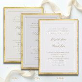 Formal Modern Classic Elevated Golden Ecru Wedding Kaart