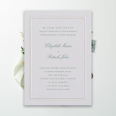 Formal Modern Classic Elevated Green Ivory Wedding Kaart