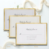 Formal Modern Classic Elevated Ivory Gold Wedding RSVP Kaartje
