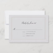Formal Modern Classic Elevated Ivory Sm Wedding RSVP Kaartje (Voorkant)