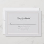 Formal Modern Classic Elevated Ivory Wedding RSVP (Voorkant)