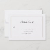 Formal Modern Classic Elevated Pearl Sm Wedding RSVP Kaartje (Voorkant)
