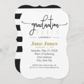 FORMAL MODERN SCRIPT Graduation Party Invitation Kaart (Voorkant / Achterkant)