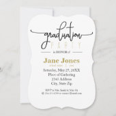 FORMAL MODERN SCRIPT Graduation Party Invitation Kaart (Voorkant)