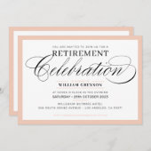 FORMAL PENSIONERING PARTY modern fancy blush roze Kaart (Voorkant / Achterkant)