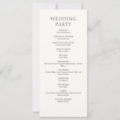 Formal Script Calligraphy Wedding Program (Achterkant)