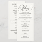Formal Script Calligraphy Wedding Program (Voorkant / Achterkant)