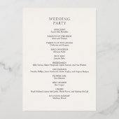 Formal Script Calligraphy Wedding Program Folie Uitnodiging (Achterkant)