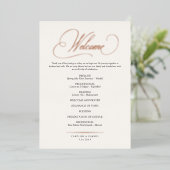 Formal Script Calligraphy Wedding Program Folie Uitnodiging (Staand Voorkant)
