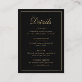 Formal Traditional Elegant Black and Gold Wedding Informatiekaartje (Voorkant)