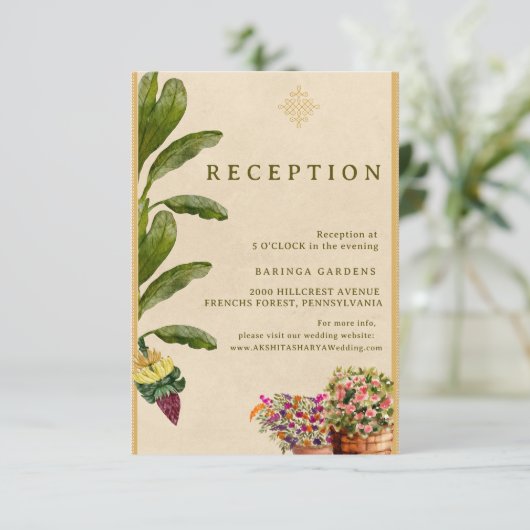 Formal Traditional Wedding Enclosure Card  Informatiekaartje (Staand voorkant)