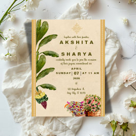 Formal Traditional Wedding Invitation  Kaart