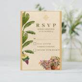 Formal Traditional Wedding RSVP Card | Elegant  (Staand voorkant)
