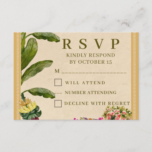 Formal Traditional Wedding RSVP Card | Elegant  (Voorkant)