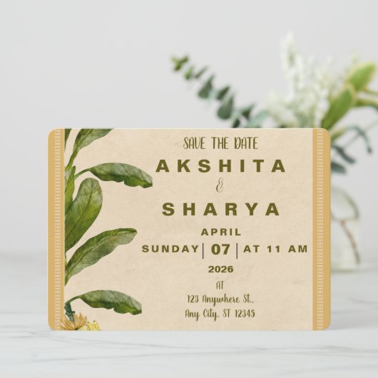 Formal Traditional Wedding Save the Date  (Staand voorkant)