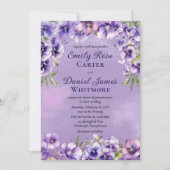 Formal Violet Floral Evening Wedding Kaart (Voorkant)