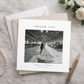 Formal Wedding Photo Thank You Card With Note Bedankkaart