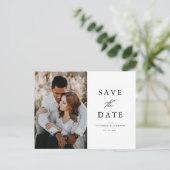 Formal Zwart-wit Save the Date-Briefkaart Aankondigingskaart (Staand voorkant)