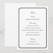 Formal Zwart-wit Thanksgiving Diner Menu (Voorkant / Achterkant)