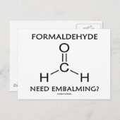 Formaldehyde moet worden gebalanceerd? (Chemische  Briefkaart (Voorkant / Achterkant)