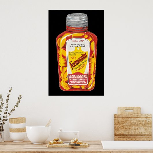 Formamint Medical Tablets Advertising Poster (Keuken)