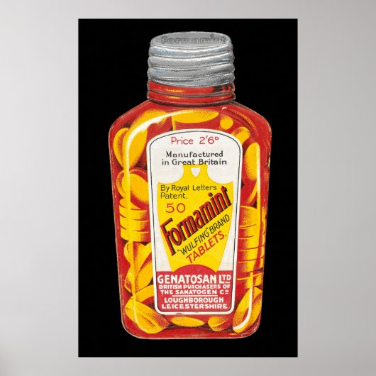 Formamint Medical Tablets Advertising Poster (Voorkant)
