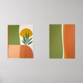 Formas Boho Abstractas en terracotta y oliva Muurkunst Sets (Voorkant)