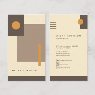 formas geometria bauhaus retro marrón beige visitekaartje