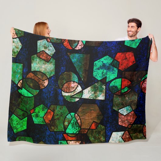 Formas geométricas onregelmatigares e textura defo fleece deken (In situ)