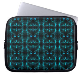 Forma's, "traços ciano flutuam" em fundo escuro laptop sleeve
