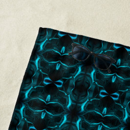 Forma's, "traços ciano flutuam" em fundo escuro. strandlaken