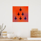 Formation of F16s in Orange. Pop Art Poster (Keuken)