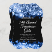 Formeel bedrijf Fundraiser Navy Blue Glam Lights Kaart (Voorkant / Achterkant)