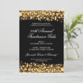 Formeel bedrijf Fundraiser Party Elegant Gold Kaart (Staand voorkant)