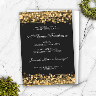 Formeel bedrijf Fundraiser Party Sparkles Gold Kaart