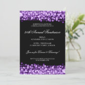 Formeel bedrijf Fundraiser Party Sparkles Paars Kaart (Staand voorkant)