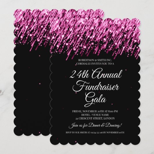 Formeel bedrijf Fundraiser RoseGold Falling Stars Kaart (Voorkant / Achterkant)