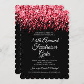 Formeel bedrijf Fundraiser Ruby Red Falling Stars Kaart (Voorkant / Achterkant)