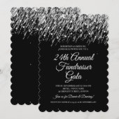 Formeel bedrijf Fundraiser Silver Falling Stars Kaart (Voorkant / Achterkant)