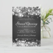 Formeel bedrijf grote opening Zilveren Lichten Kaart (Staand voorkant)