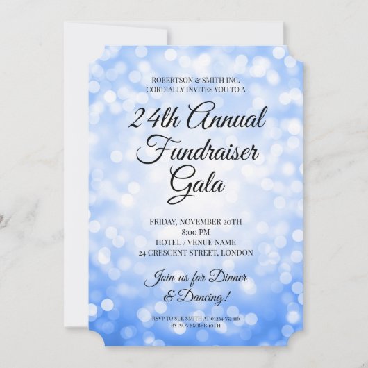 Formeel Bedrijfsfondsenwervingsfeest met marinebla Kaart (Voorkant)