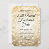 Formeel bedrijfsfundraisingfeest met gouden lichte kaart (Voorkant)