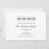 Formeel Black and White Corporate Event Kaart (Voorkant)