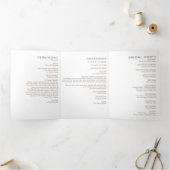 Formeel bruin Roos Floral drivoudig weddenschap Drieluik Uitnodiging (Binnen)