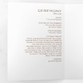 Formeel bruin Roos Floral drivoudig weddenschap Drieluik Uitnodiging (Binnenzijde eerst)