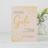 Formeel Corporate Gala Gold Confetti Champagne Kaart (Staand voorkant)
