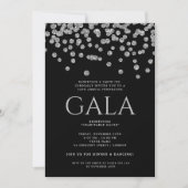 Formeel Corporate Gala Silver Black Glitter Confet Kaart (Voorkant)