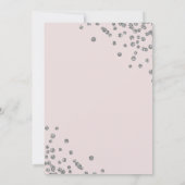 Formeel Corporate Gala Silver Confetti Blush Roze Kaart (Achterkant)