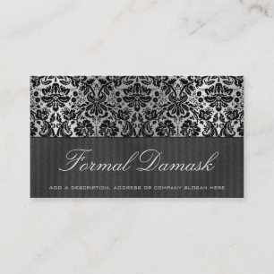 Formeel Damask horizontaal - zwart Visitekaartje